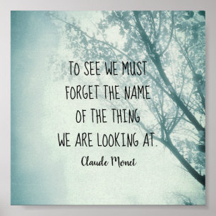 motivierend Monet zitiert blaue Naturkunst Poster