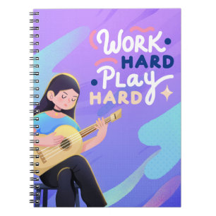 Motivierend MusikNotebook - hart arbeiten, hart sp Notizblock