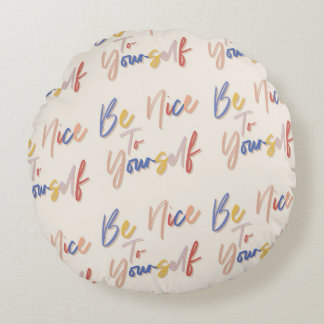 Motivierend Muster in farbenfroher Handzeichnung Rundes Kissen