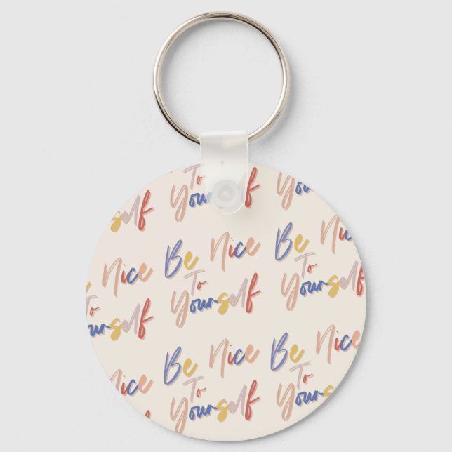 Motivierend Muster in farbenfroher Handzeichnung Schlüsselanhänger (Vorderseite)