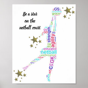 Motivierend Netball-Star-Angebot Poster