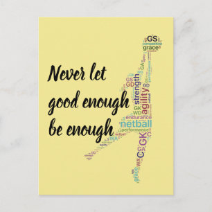 Motivierend Netball-Zitat für Spieler Postkarte