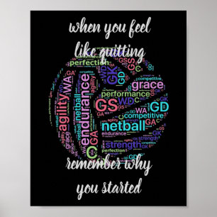 Motivierend Netball-Zitat Poster