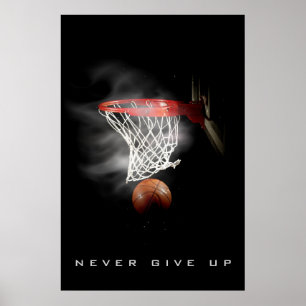 Motivierend nie Basketball aufgeben Poster