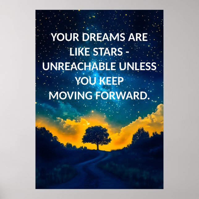 Motivierend Night Sky Typografy Poster (Vorne)