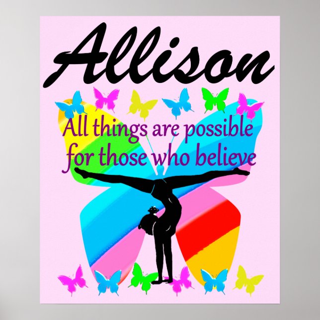 MOTIVIEREND PERSONALISIERTER GYMNAST QUOTE POSTER (Vorne)