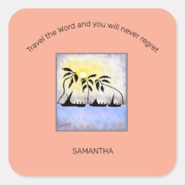 Motivierend, Phantastisches Vollmondsegeln Quadratischer Aufkleber