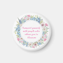 Motivierend Pink White Blue Floral Wreath