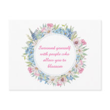 Motivierend Pink White Blue Floral Wreath
