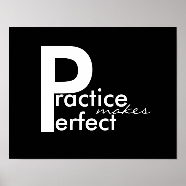 motivierend Plakat Schwarz/Weiß, modern fett (Vorne)