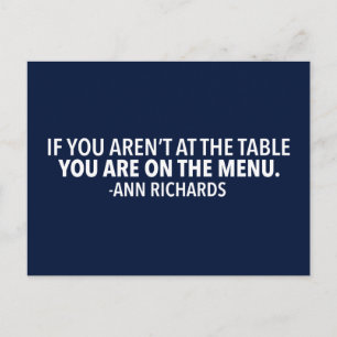 Motivierend politisches Zitat von Ann Richards Postkarte