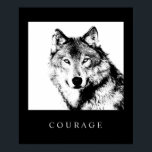 Motivierend Pop Art Courage Wolf Poster Print<br><div class="desc">Digitales Kunstwerk - Wolf Head Computer Tierart - Uni Pop Kunst - Wilde Großtiere Computerbilder</div>