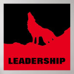 Motivierend Pop Art Leadership Wolf Schwarz Rot Poster<br><div class="desc">Digitales Kunstwerk - Howling Wolf Computer Tierkunst - Uni Pop Kunst - Wilde Großtiere Computerbilder</div>