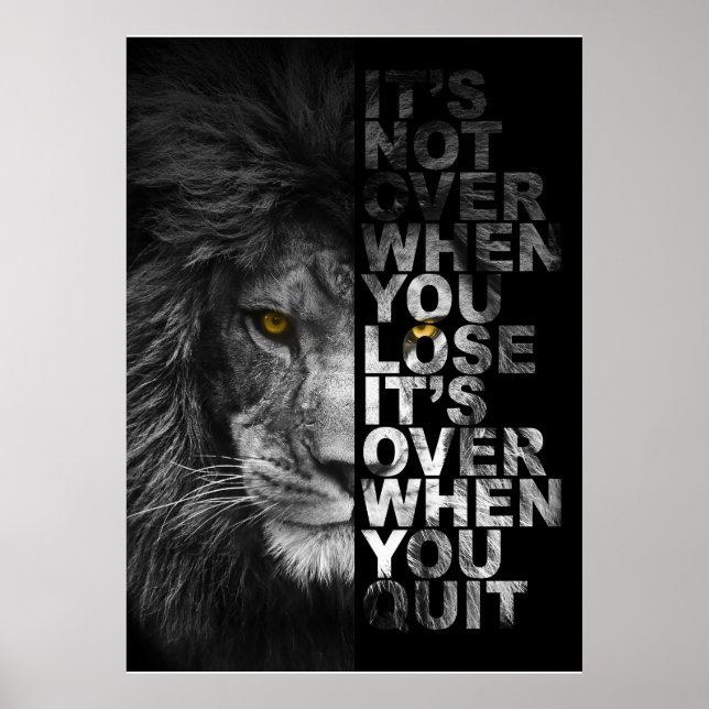 Motivierend Portrait Lion Poster (Vorne)