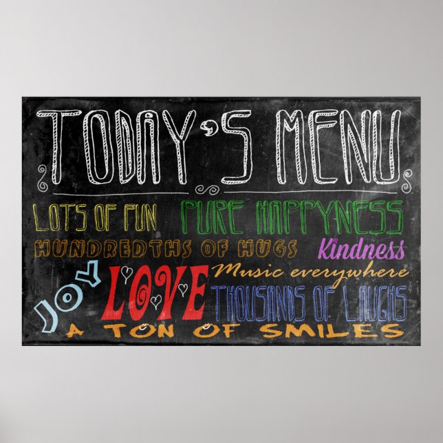 Motivierend Poster des heutigen Menüs (Vorne)