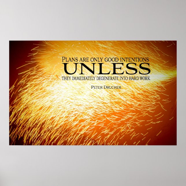 Motivierend Poster drucken bei harter Arbeit (Vorne)