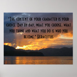 Motivierend Poster mit Zitat von Heraclitus