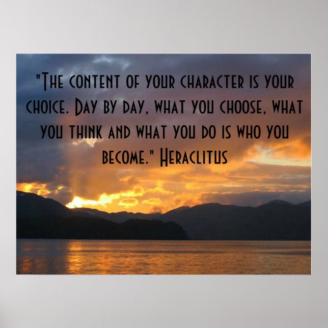 Motivierend Poster mit Zitat von Heraclitus (Vorne)