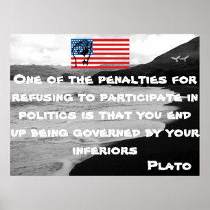 Motivierend Poster mit Zitat von Platon