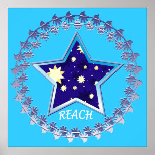 motivierend Poster "Reach for Stars"