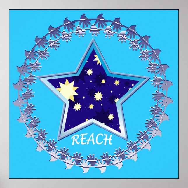 motivierend Poster "Reach for Stars" (Vorne)