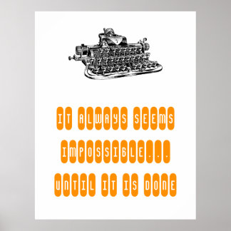 Motivierend Poster Retro Schreibmaschine Schreibun