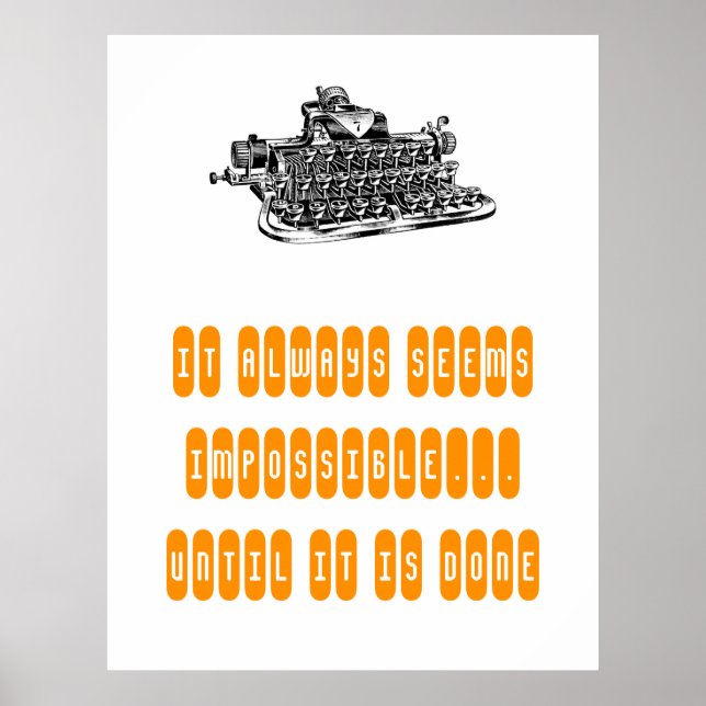 Motivierend Poster Retro Schreibmaschine Schreibun (Vorne)