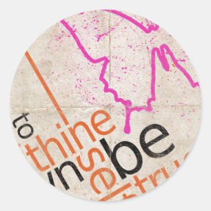 Motivierend Poster Runder Aufkleber