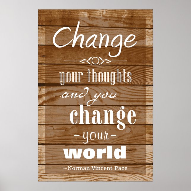 Motivierend Poster, Vintages Holz Poster (Vorne)