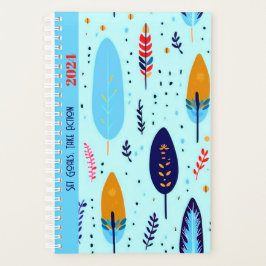 MOTIVIEREND QUOTE NIEDLICHE BLAU FARBE BOHO PATTER PLANER