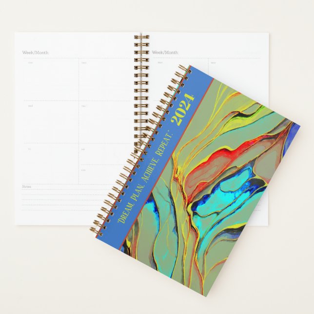 MOTIVIEREND QUOTE-RETRO-WASSERFARBENZEICHEN-DESIGN PLANER (Anzeige)