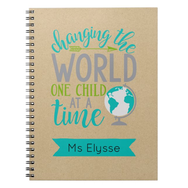 Motivierend Quotes Kraft-Notebook für Lehrer Notizblock (Vorderseite)