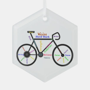 Motivierend Radwörter für Fahrradfahrer für ihn Ornament Aus Glas