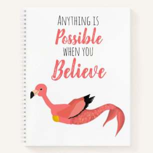 Motivierend rosa Flamingo Mermaid Inspiration Notizbuch