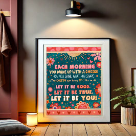 Motivierend rosa grün Inspirierend Zitat Sei du Poster