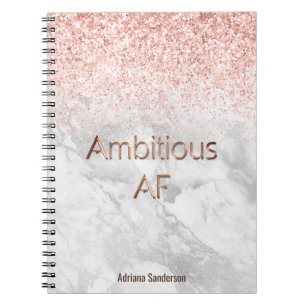 Motivierend Rose Gold Glitzer Personalisiert Notizblock