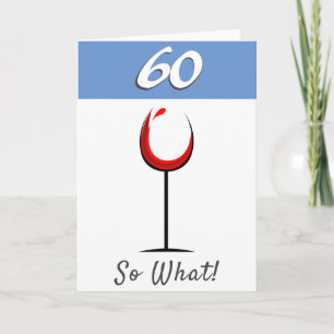 Motivierend Rotes Weinglas 60. Geburtstag Karte