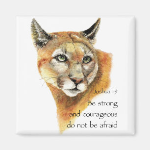 Motivierend Schrift Joshua Cougar Tierart Magnet
