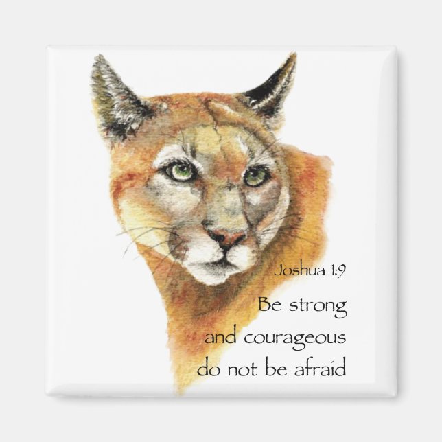 Motivierend Schrift Joshua Cougar Tierart Magnet (Vorne)