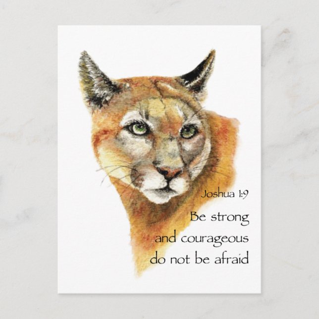 Motivierend Schrift Joshua Cougar Tierart Postkarte (Vorderseite)