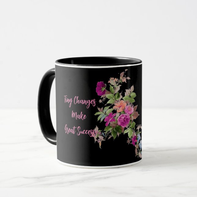 Motivierend Schwarze Tasse (Vorderseite Links)