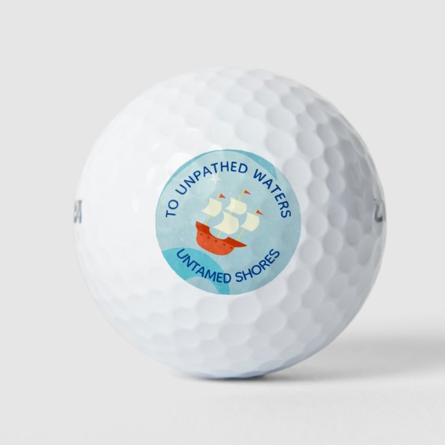 Motivierend Segelbootangebot Golfball (Vorderseite)