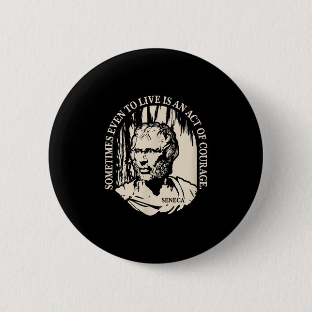 Motivierend Seneca-Zitat - Mut Button (Vorderseite)
