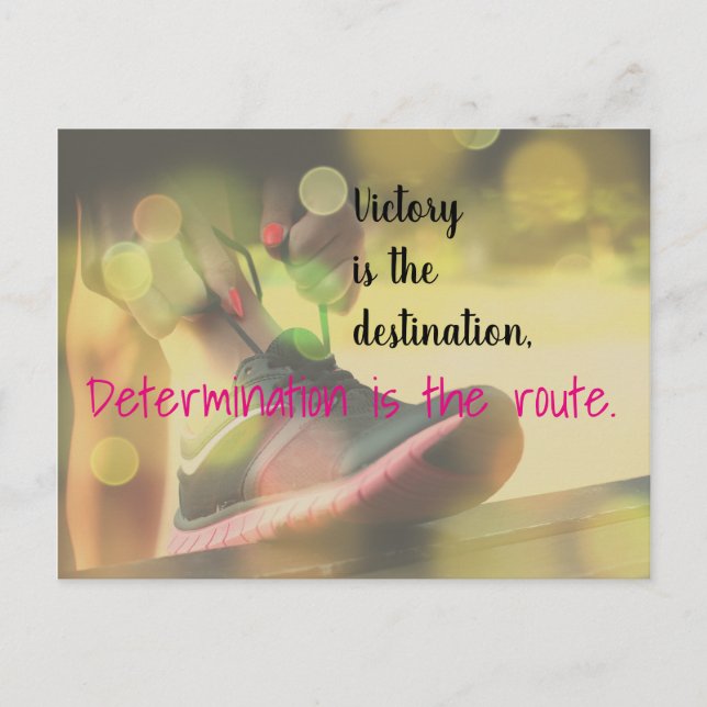 Motivierend Siegesspruch Netball Zitat Postkarte (Vorderseite)