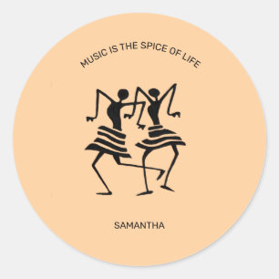 Motivierend, Silhouette Celebration Dancers Runder Aufkleber