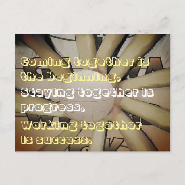 Motivierend Slogan und Netball-Bild Postkarte (Vorderseite)