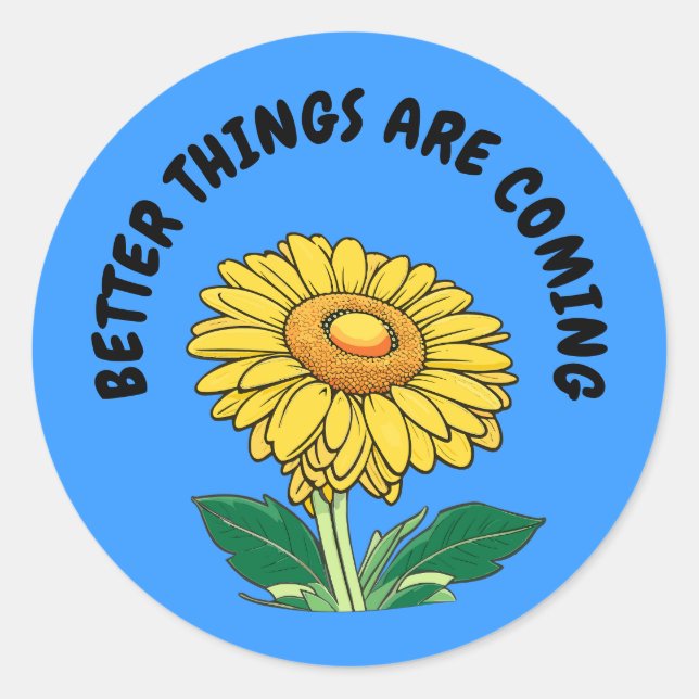 Motivierend Sonnenblume individuell einstellbar Runder Aufkleber (Vorderseite)