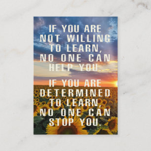 Motivierend , Sonnenblumenkunst, positive Redewend Visitenkarte