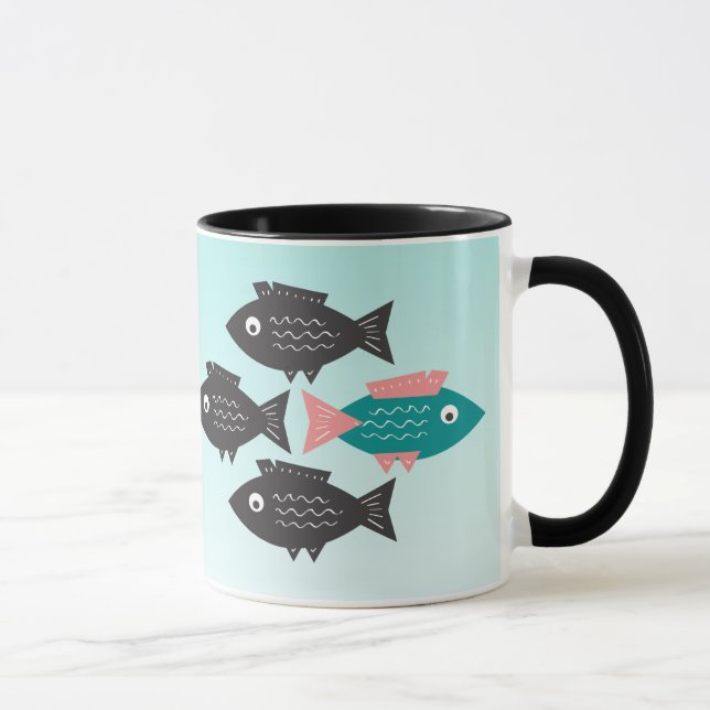 Motivierend Sprichwort von Fischen Tasse (Rechts)