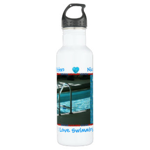 Motivierend Swim-Themed Vorlage Trinkflasche